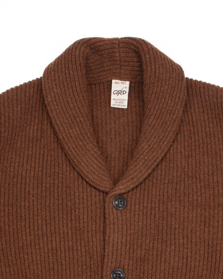 Shawl Collar Cardigan in Chocolate