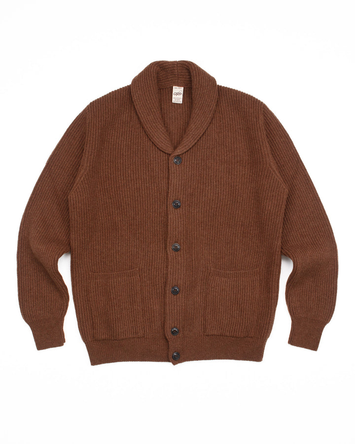 Shawl Collar Cardigan in Chocolate