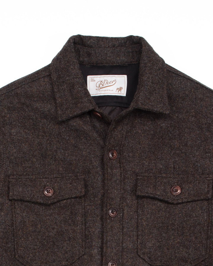 The Hunter Lined Overshirt in Brown Donegal