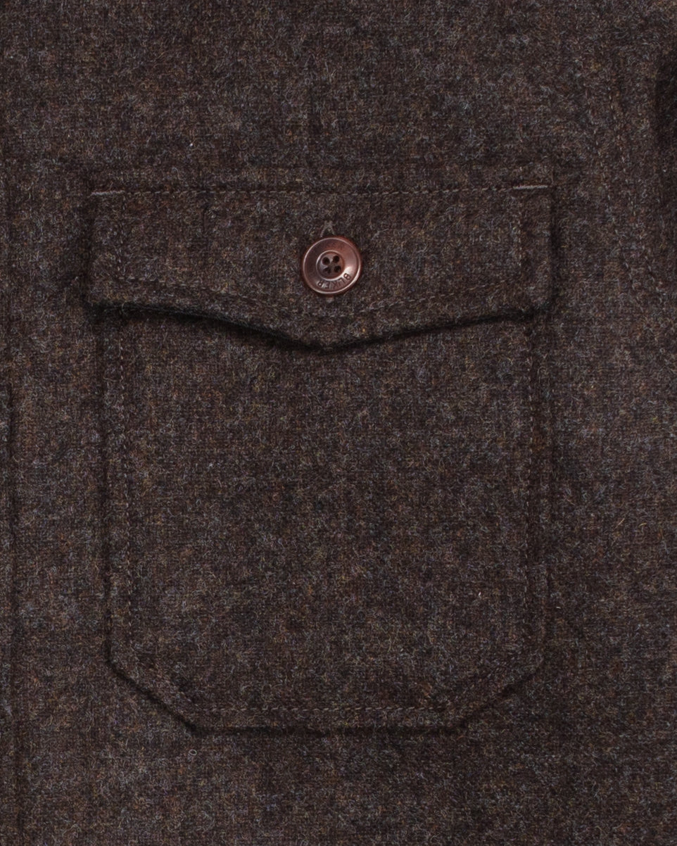 The Hunter Lined Overshirt in Brown Donegal