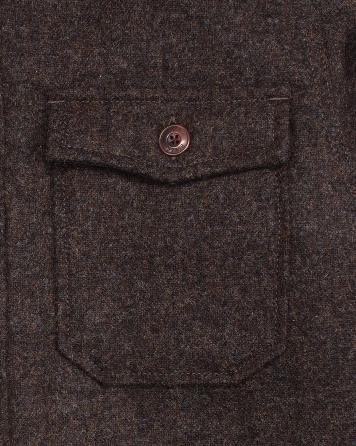 The Hunter Lined Overshirt in Brown Donegal