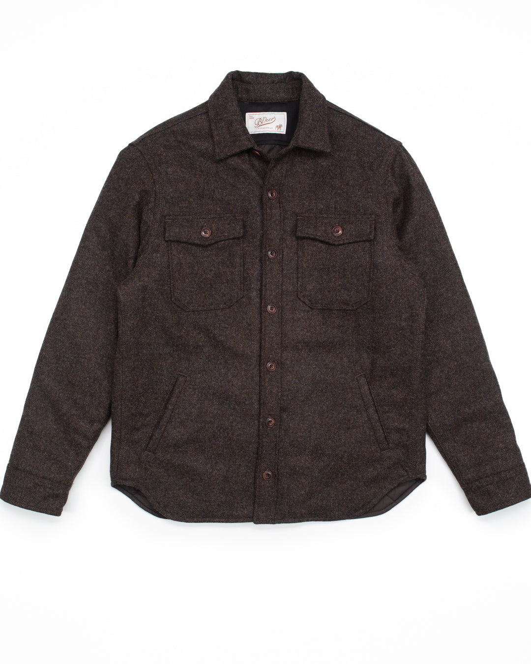 The Hunter Lined Overshirt in Brown Donegal