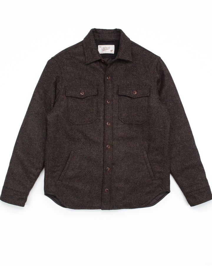 The Hunter Lined Overshirt in Brown Donegal