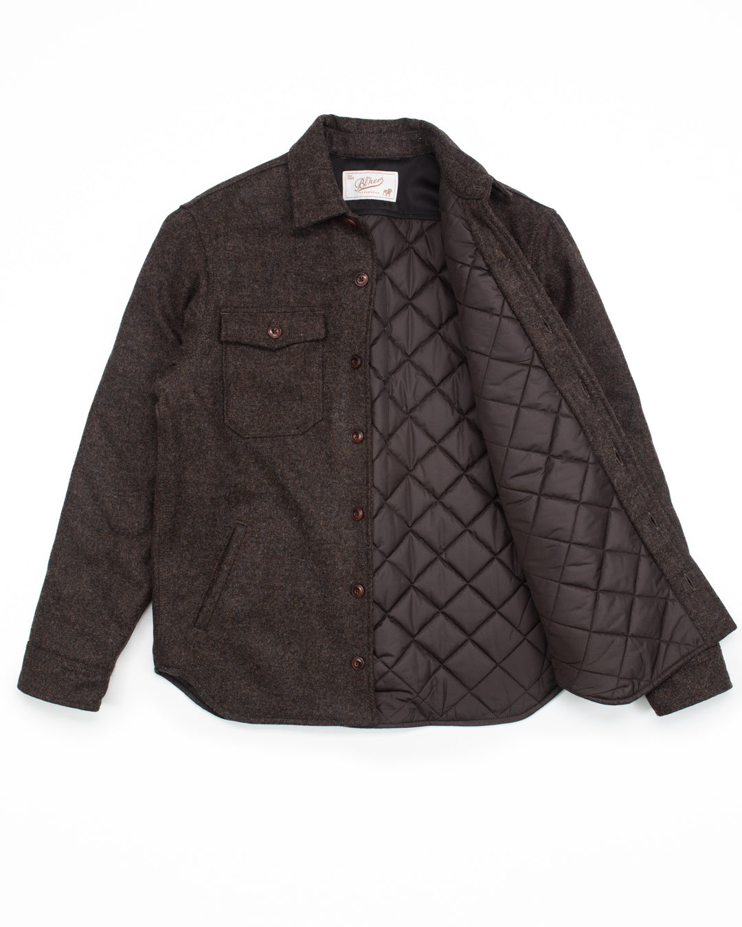 The Hunter Lined Overshirt in Brown Donegal