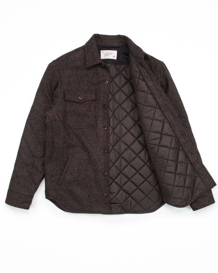 The Hunter Lined Overshirt in Brown Donegal