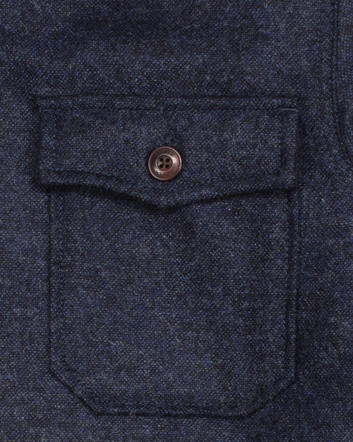 The Hunter Lined Overshirt in Navy Donegal