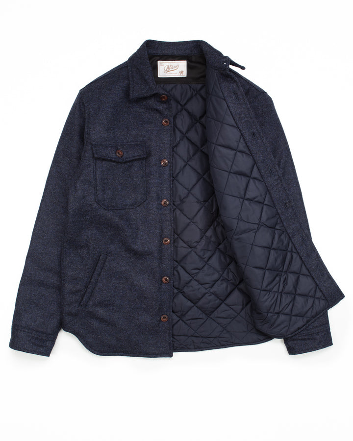 The Hunter Lined Overshirt in Navy Donegal