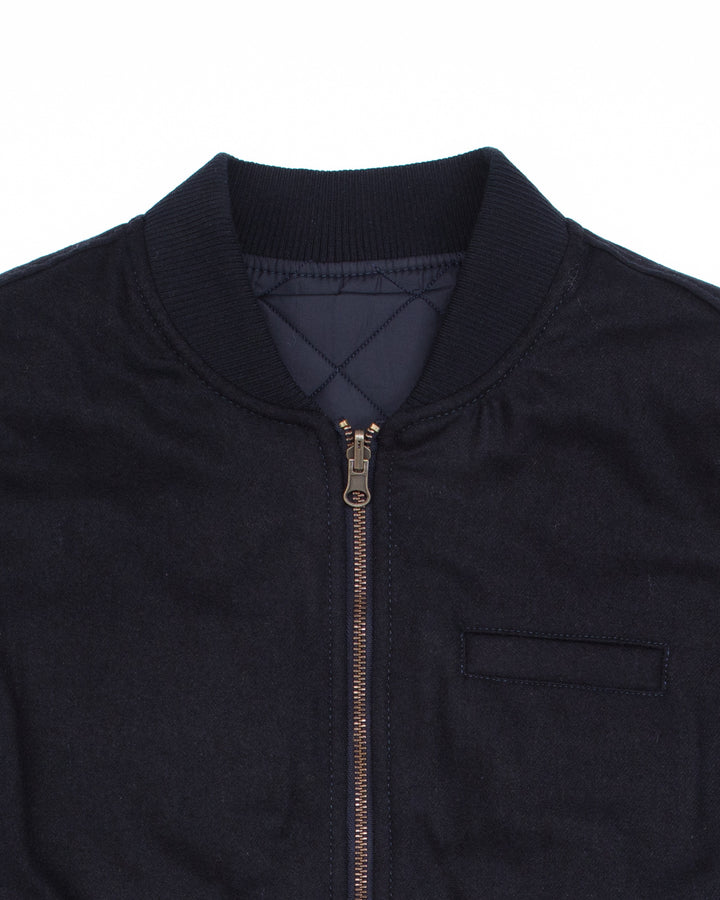 The Owl Reversible Vest in Navy Wool