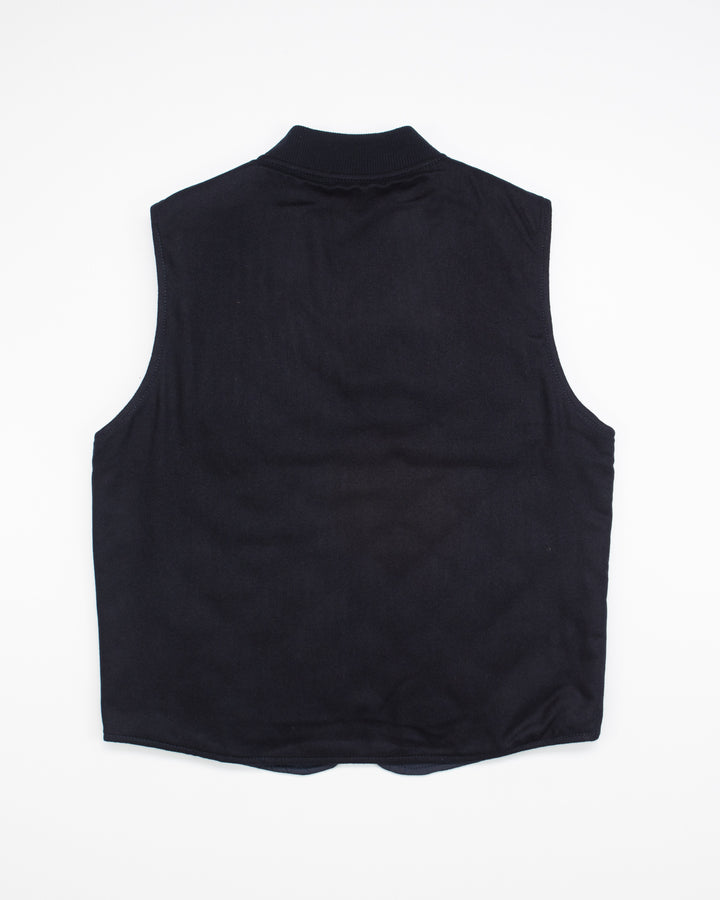 The Owl Reversible Vest in Navy Wool
