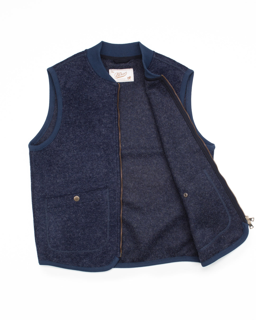 The Wolf Vest in Indigo Wool