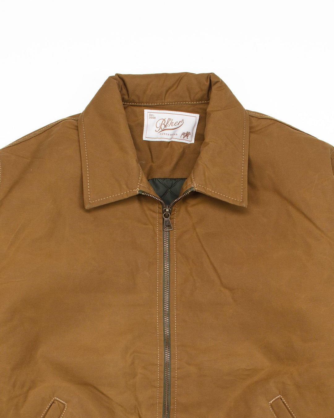 Bomber in Khaki Waxed Canvas