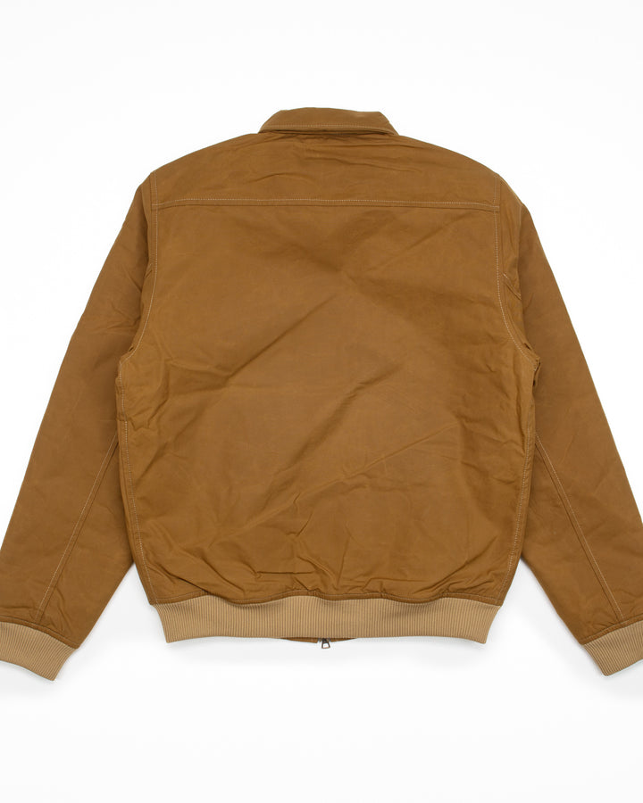 Bomber in Khaki Waxed Canvas