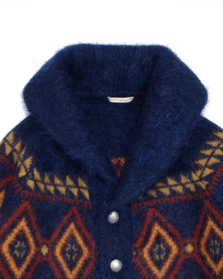The Shawl Collar Jacket in Blue Diamond Mohair
