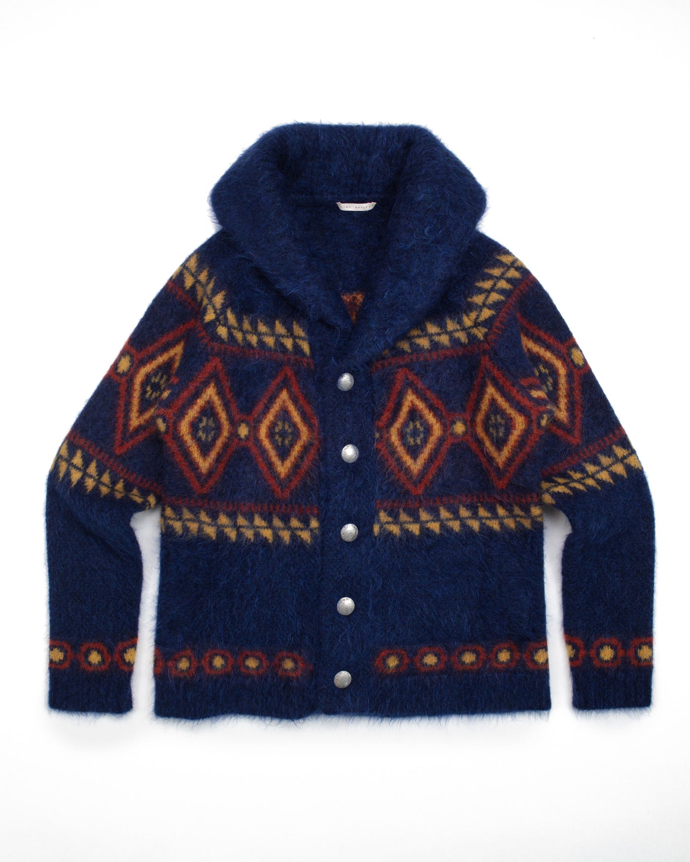 The Shawl Collar Jacket in Blue Diamond Mohair