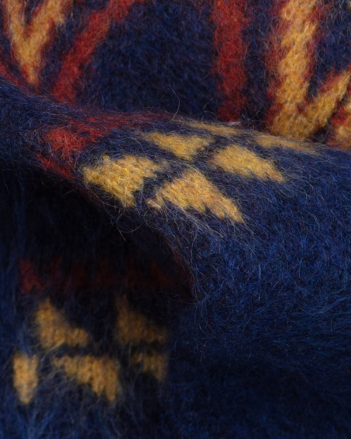 The Shawl Collar Jacket in Blue Diamond Mohair
