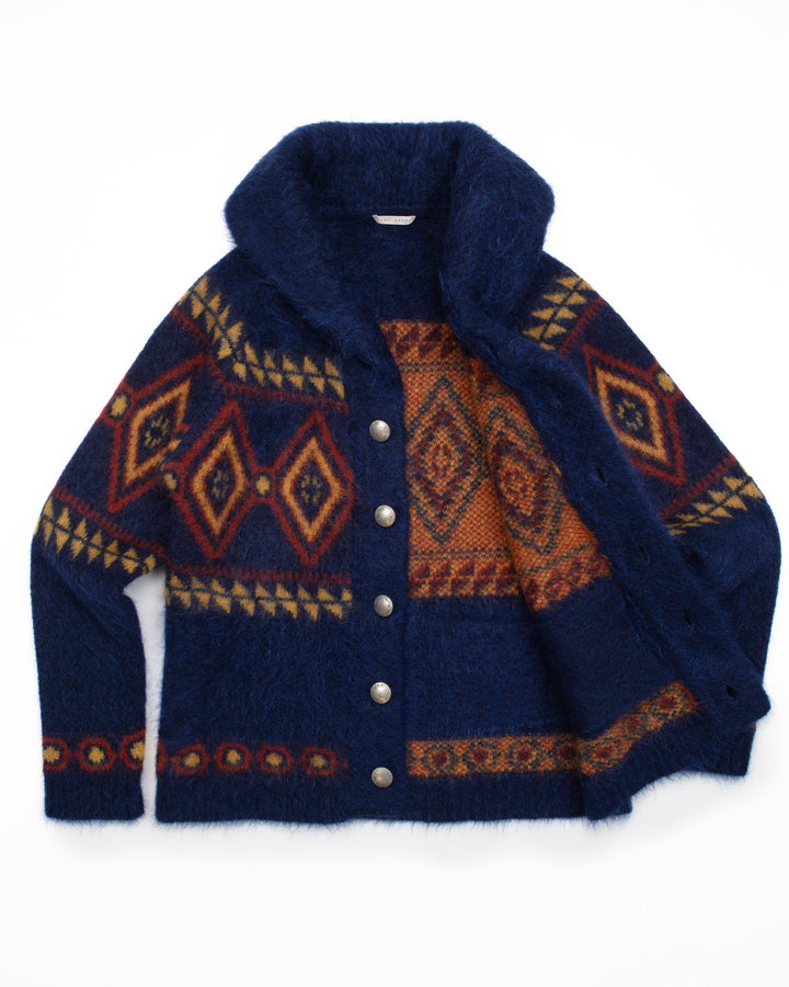 The Shawl Collar Jacket in Blue Diamond Mohair