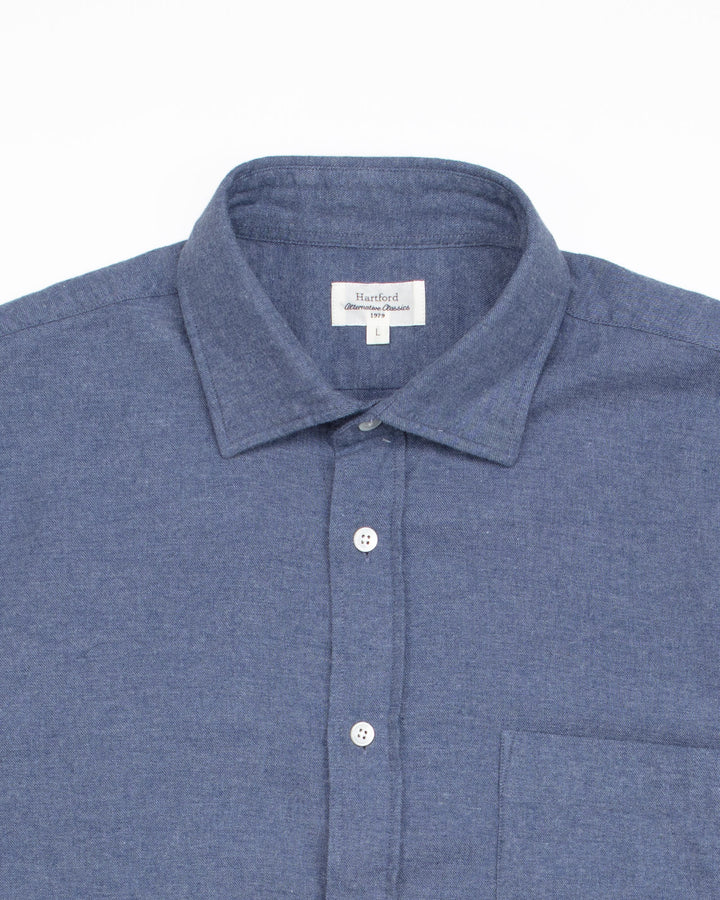 Paul Shirt in Denim Blue Flannel
