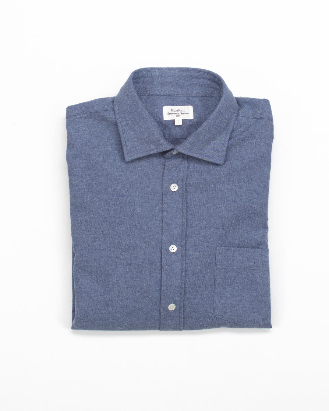 Paul Shirt in Denim Blue Flannel