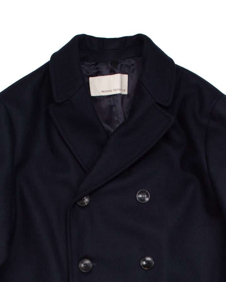 Sher Coat in Navy Wool