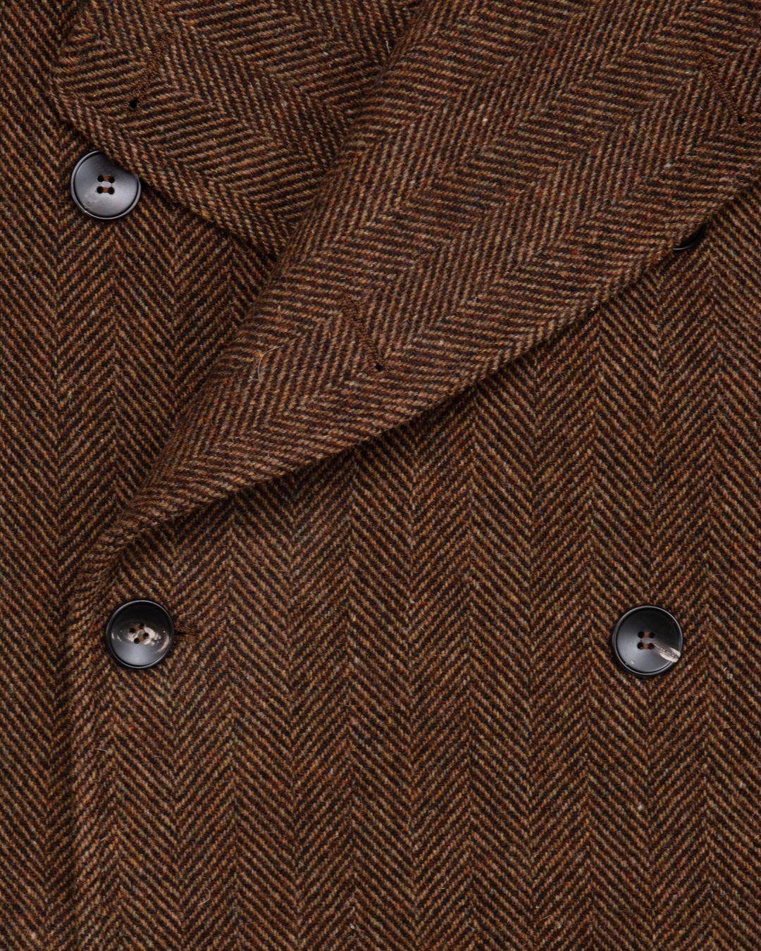 The Porto Coat in Brown Herringbone Wool