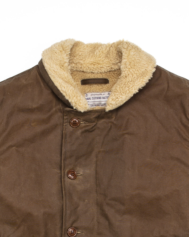 Wilson Deck Jacket in Brown Waxed Canvas
