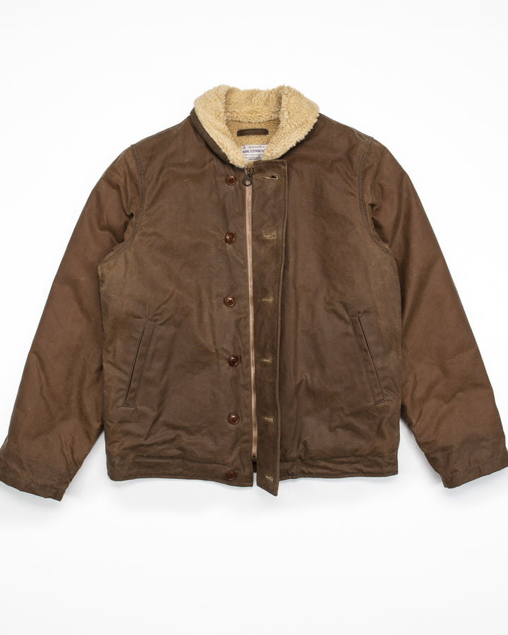Wilson Deck Jacket in Brown Waxed Canvas