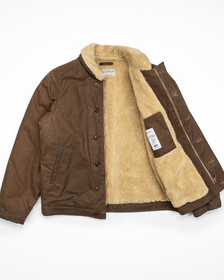 Wilson Deck Jacket in Brown Waxed Canvas
