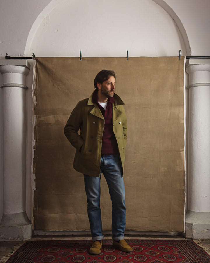 Peacoat in Khaki Jungle Cloth