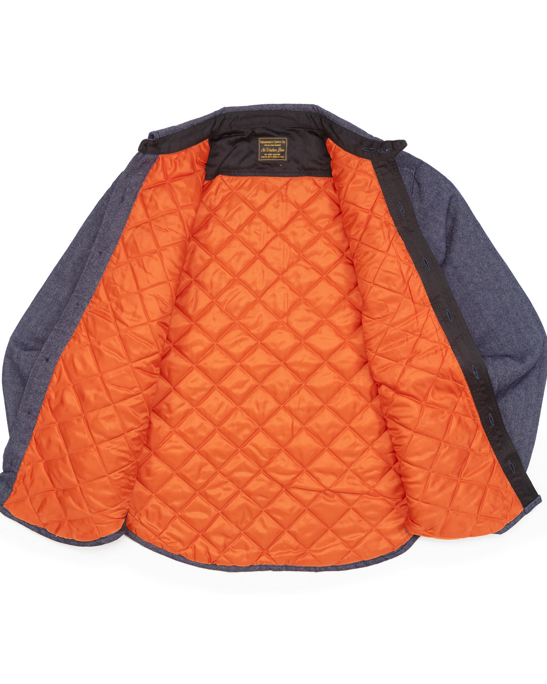 Padded CPO Overshirt in Blue Herringbone