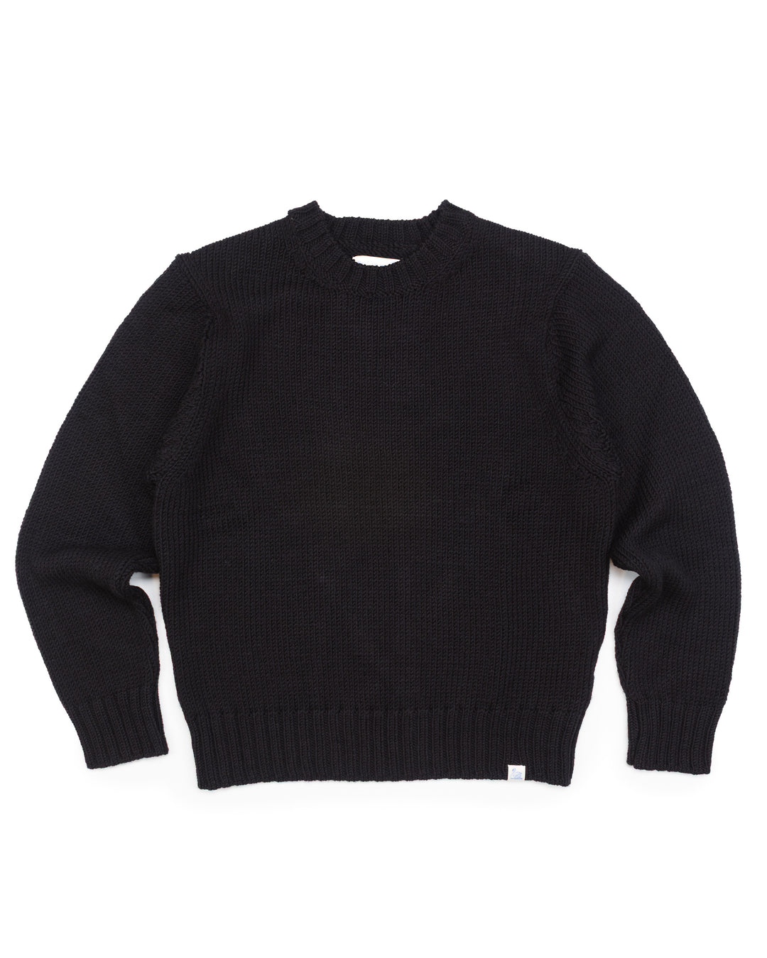 Chunky Merino Wool Sweater in Deep Black