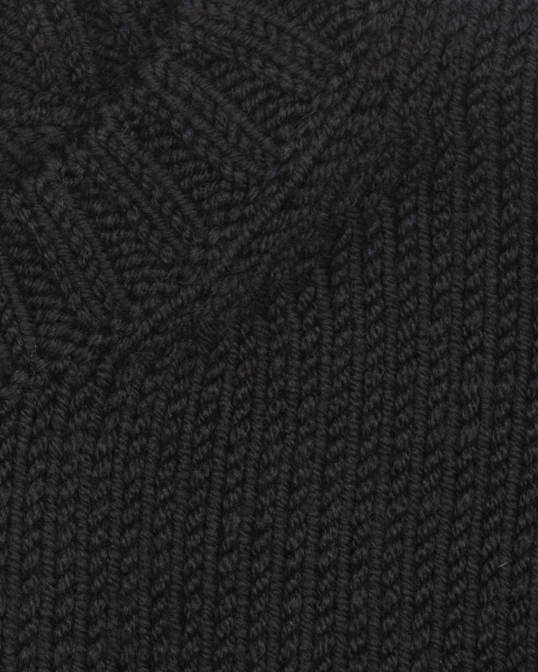 Chunky Merino Wool Sweater in Deep Black