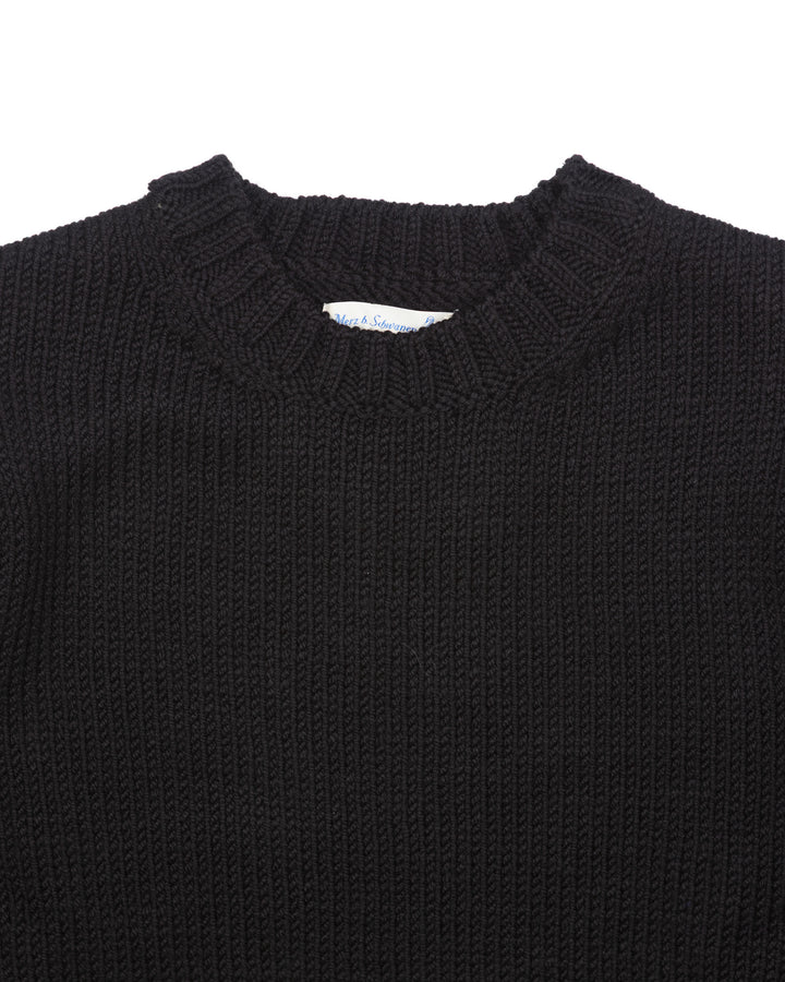 Chunky Merino Wool Sweater in Deep Black