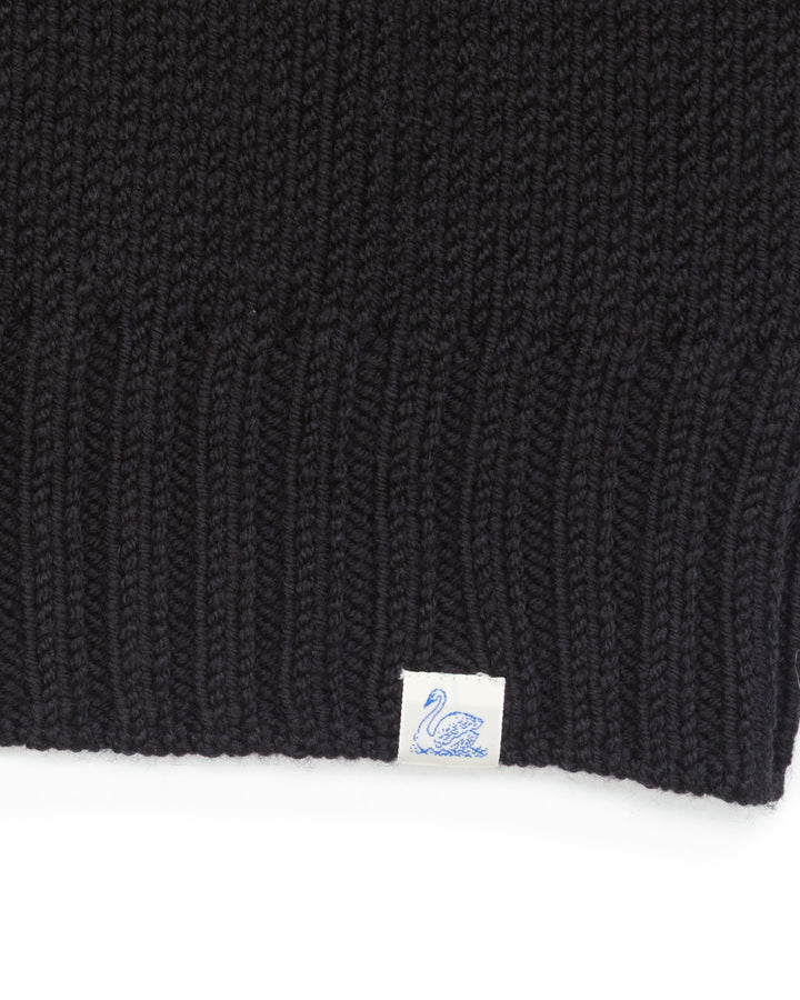 Chunky Merino Wool Sweater in Deep Black
