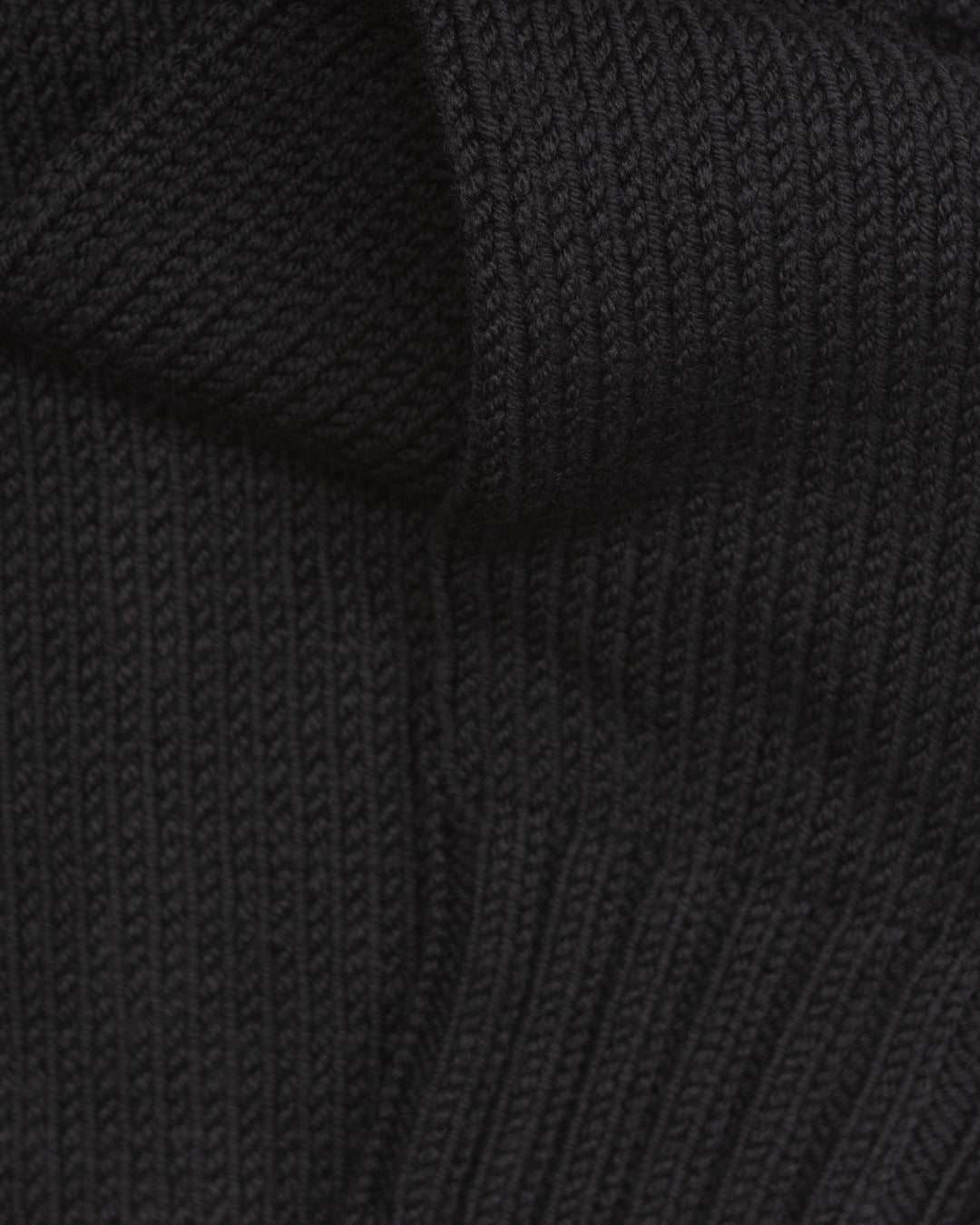Chunky Merino Wool Sweater in Deep Black