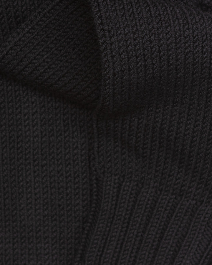 Chunky Merino Wool Sweater in Deep Black