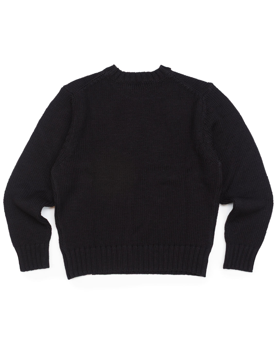 Chunky Merino Wool Sweater in Deep Black