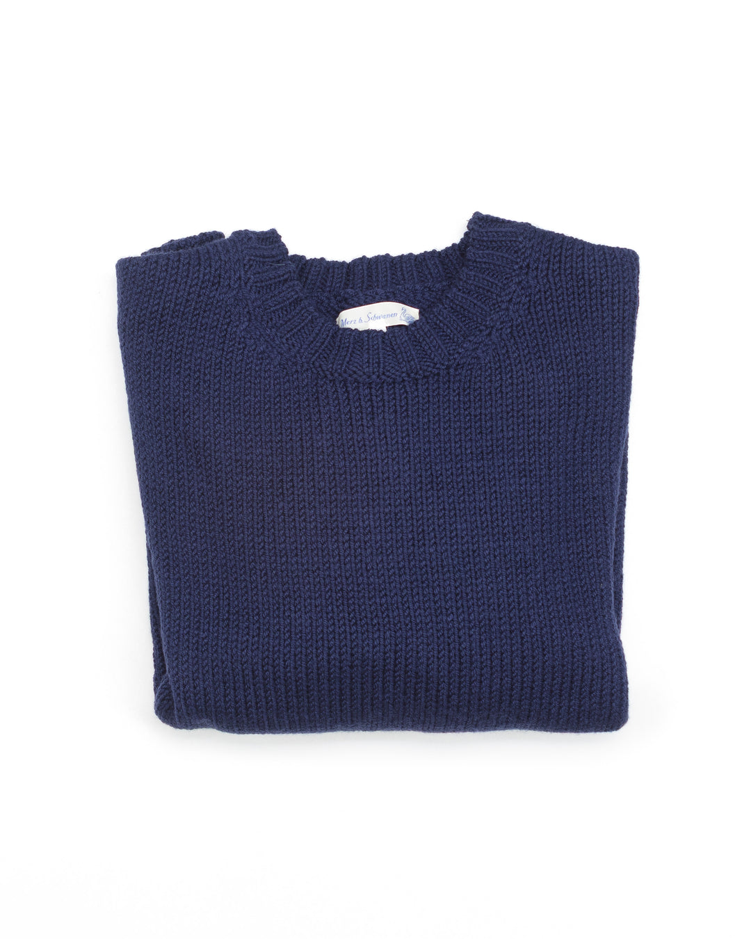 Chunky Merino Wool Sweater in Ink Blue