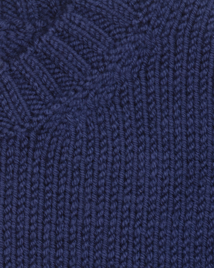 Chunky Merino Wool Sweater in Ink Blue