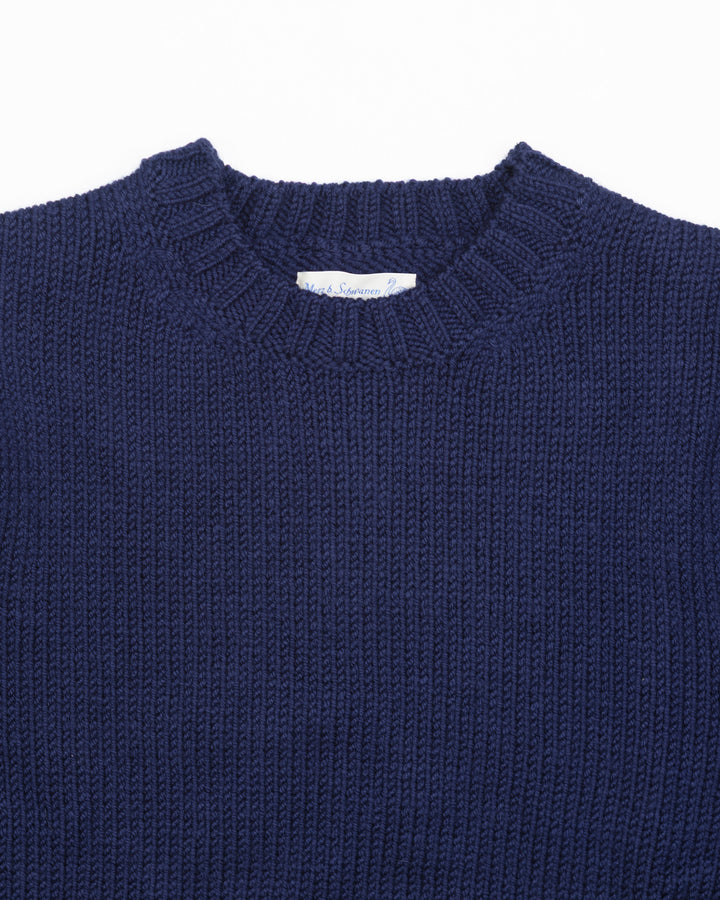 Chunky Merino Wool Sweater in Ink Blue