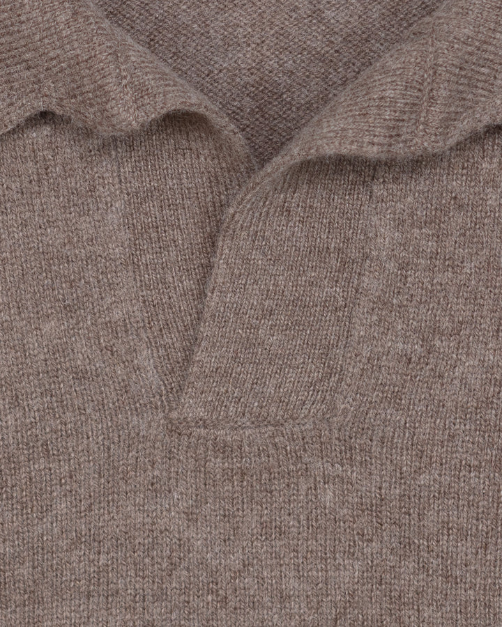 Knitted Polo Shirt in Grain