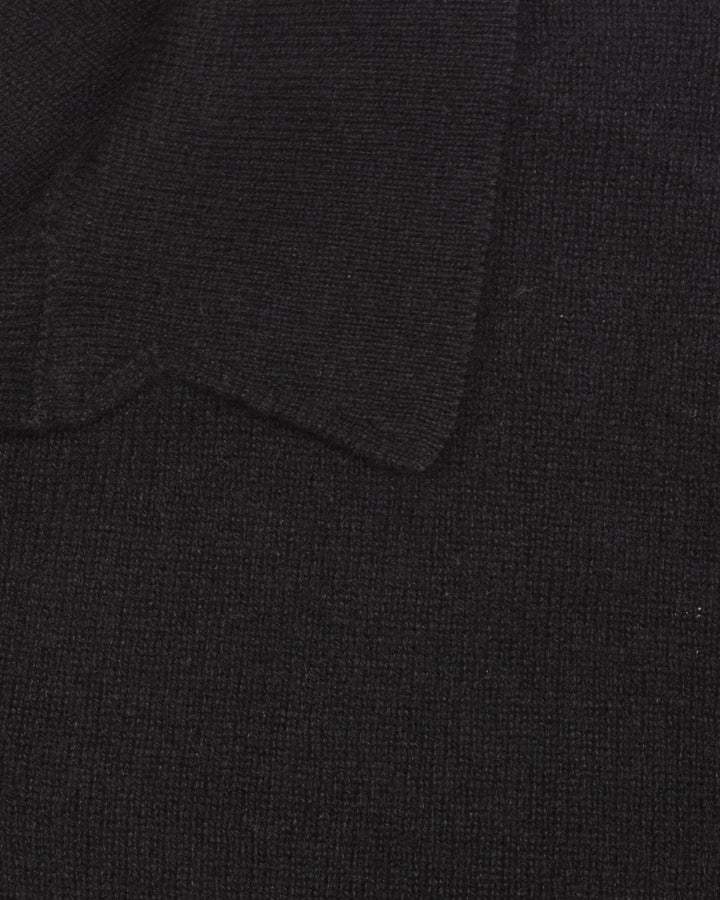 Knitted Polo Shirt in Deep Black