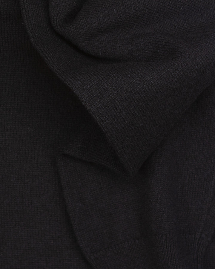 Knitted Polo Shirt in Deep Black