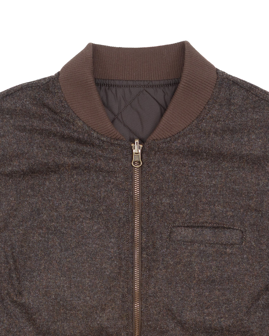 The Owl Reversible Vest in Brown Donegal