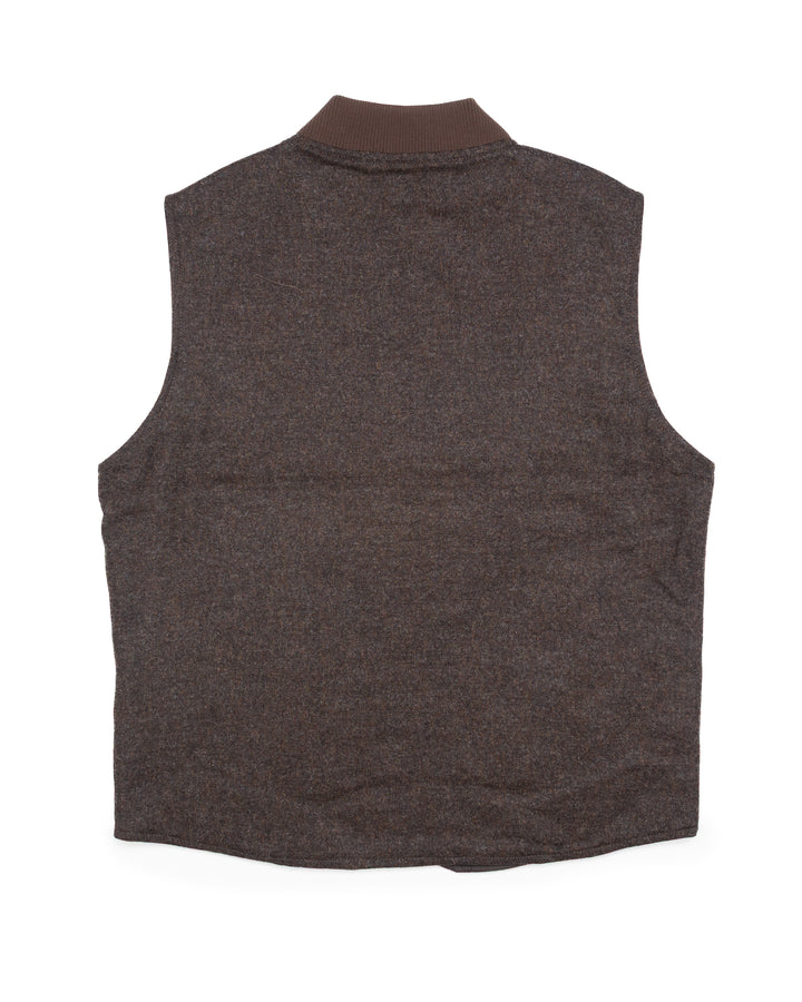 The Owl Reversible Vest in Brown Donegal