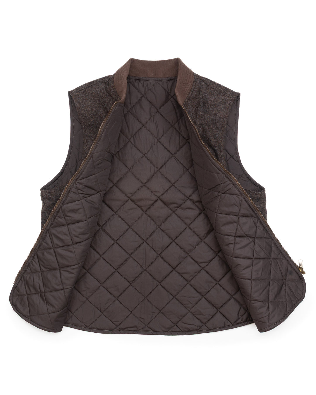 The Owl Reversible Vest in Brown Donegal