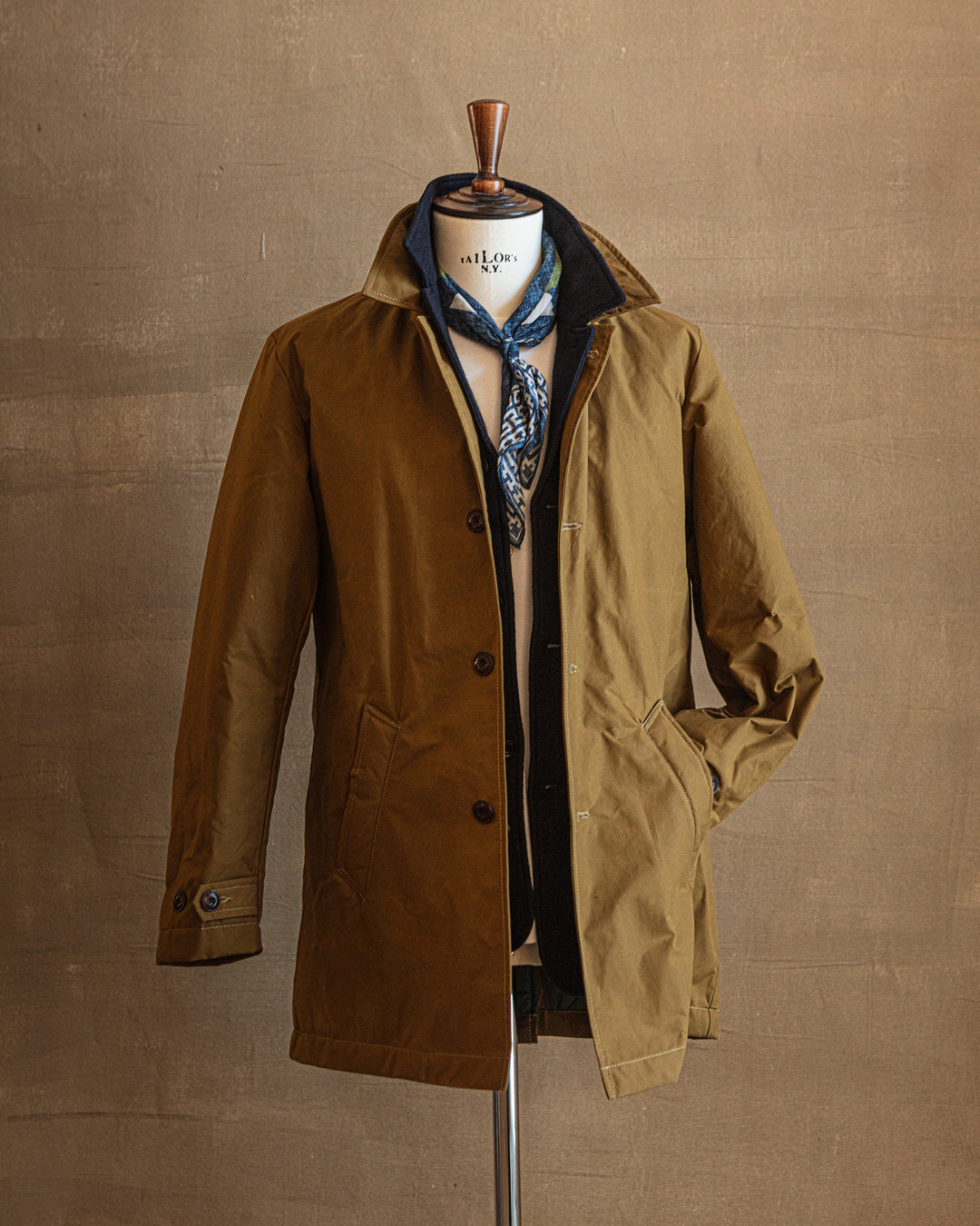 The Holmes Coat in Waxed Khaki