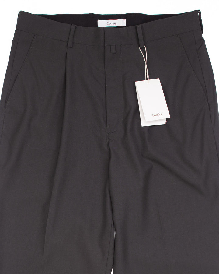 Super 130's Worsted Tropical Wool Straight Black #1830