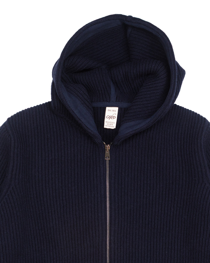Tec7 Hooded Zip Jacket in Navy