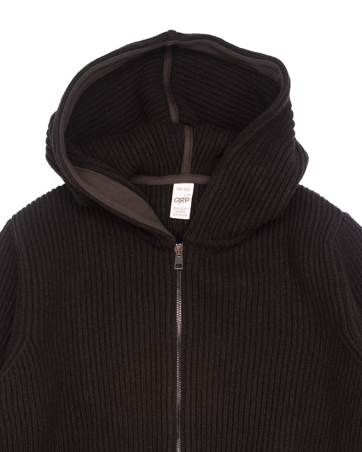 Tec7 Hooded Zip Jacket in Brown