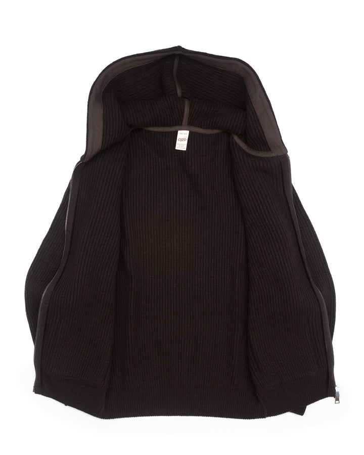 Tec7 Hooded Zip Jacket in Brown